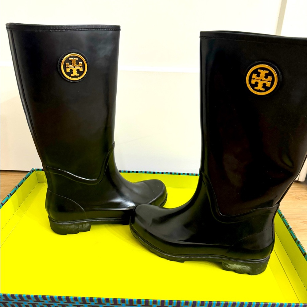 Tory Burch Women Black Rain Boots